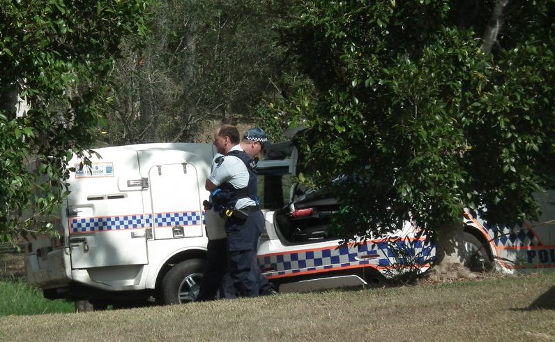 A man has been taken away in a police wagon after an incident at George Furber Picnic Grounds in Maryborough. A man has been taken away in a police wagon after an incident at George Furber Picnic Grounds in Maryborough.